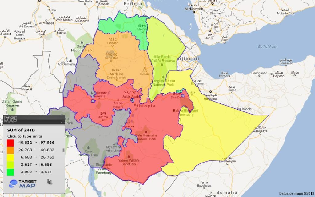ეთიოპია პროვინციების რუკა