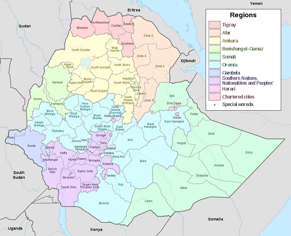 hawassa ეთიოპია რუკა