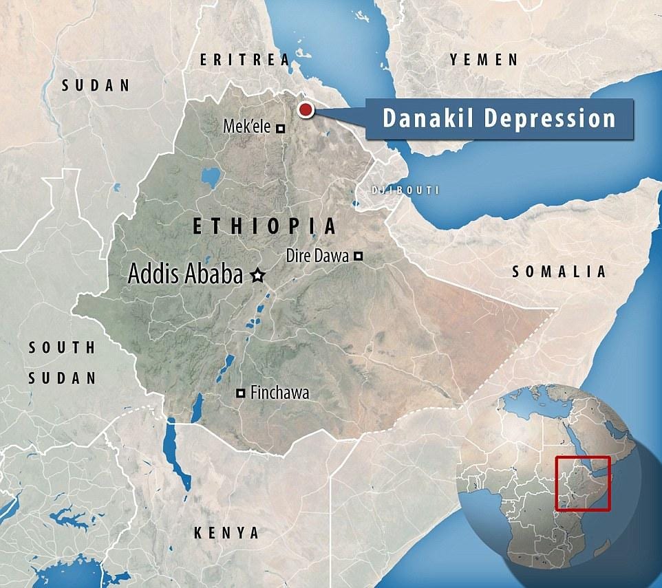 danakil დეპრესია ეთიოპია რუკა