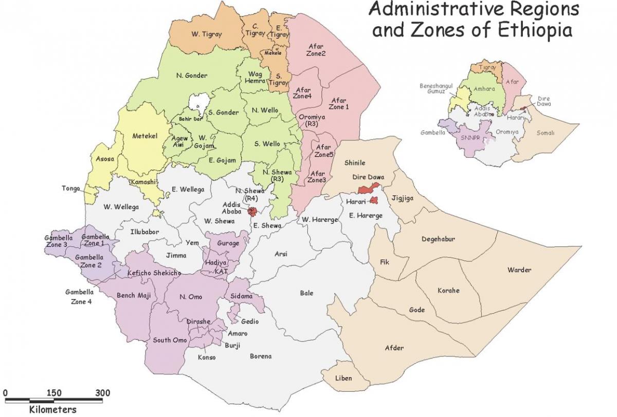 ეთიოპიის რუკა რეგიონში