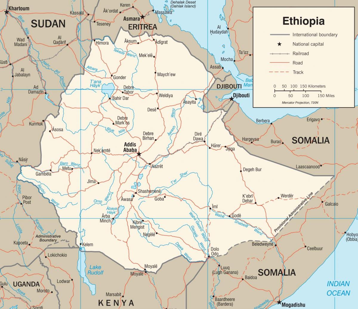 ეთიოპიის საგზაო ქსელის რუკა