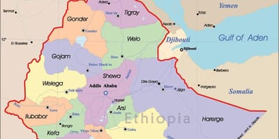 ეთიოპია რუკა ქალაქებში