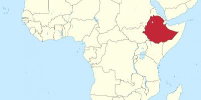 რუკა აფრიკაში აჩვენებს, ეთიოპია